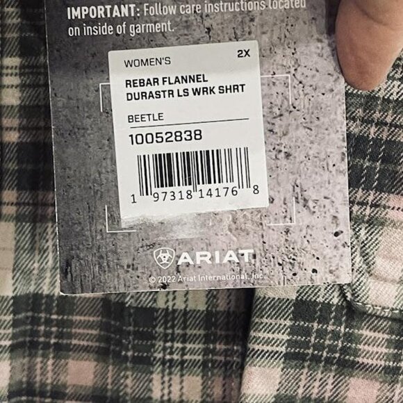 Ariat Rebar Flannel Shirt Womens 2X Plaid Beetle Workwear DuraStretch GAM - Picture 7 of 16